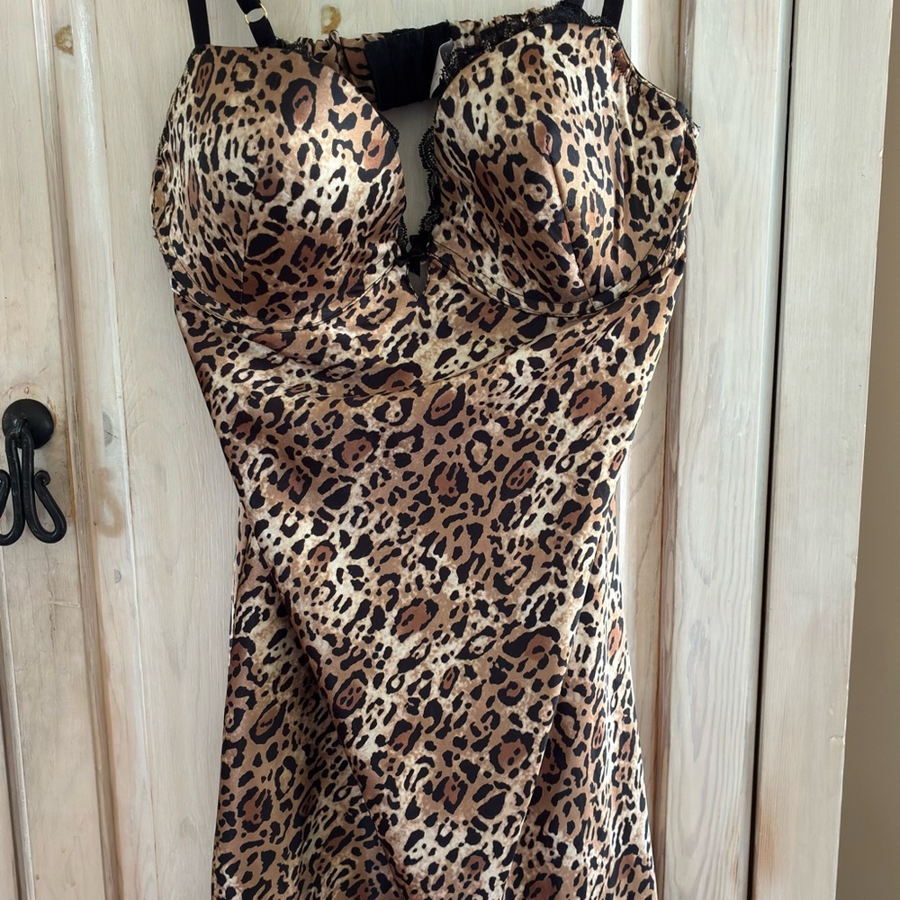 Archival VS Leopard Print Satin Chemise